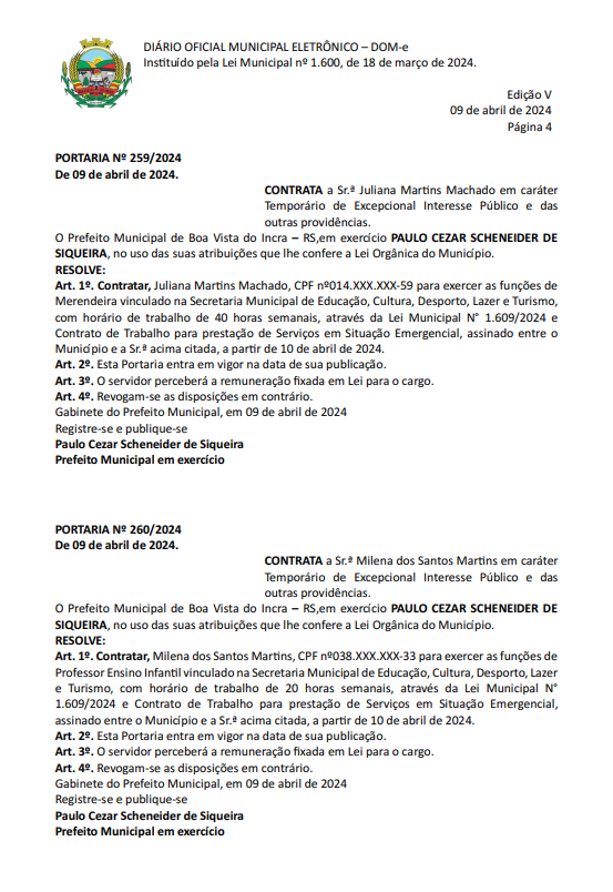 Edição do Diário Oficial